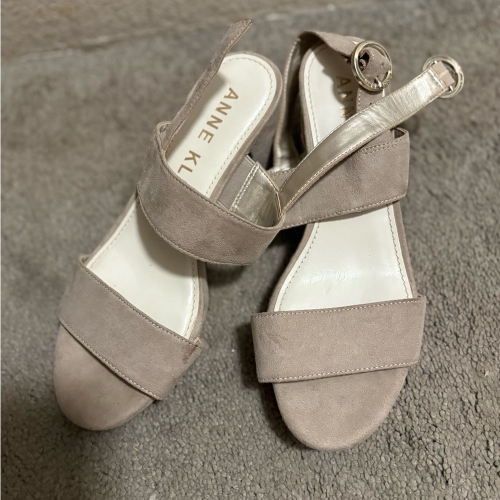 Anne Klein Beige Strap Sandals